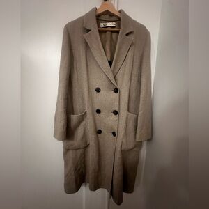 Zara Women's Beige Double-Breasted Trench Coat light